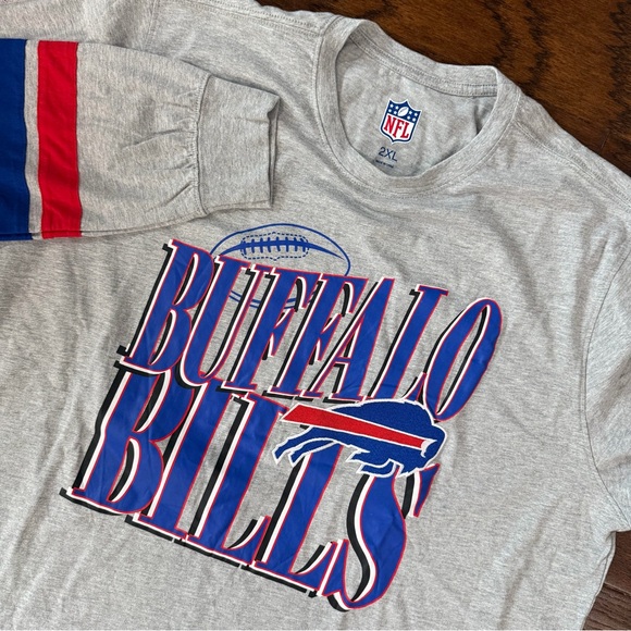 NFL Other - Buffalo Bills NFL Men’s T-Shirt 2XL Gray Long Sleeve Striped embroidered AFC